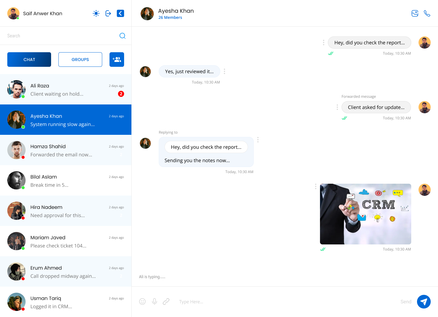 Avidhaus Chat Dashboard