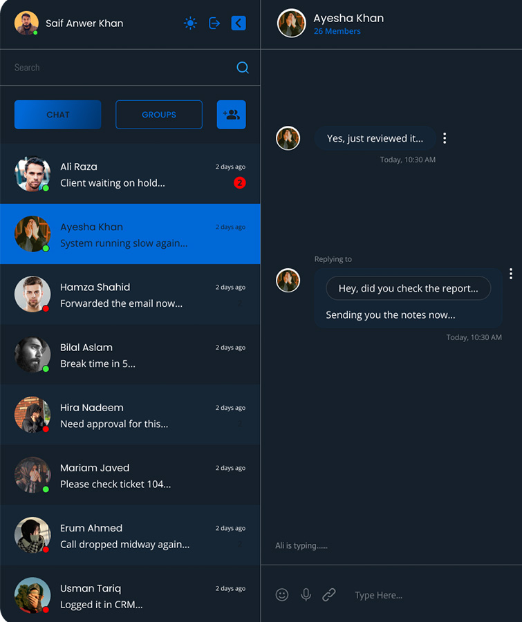 Admin monitoring feature